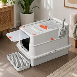 Enclosed Cat Litter Box: Dimensions and Materials Listed
