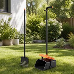 Specs on the Long Handle Dog Pooper Scooper Rake