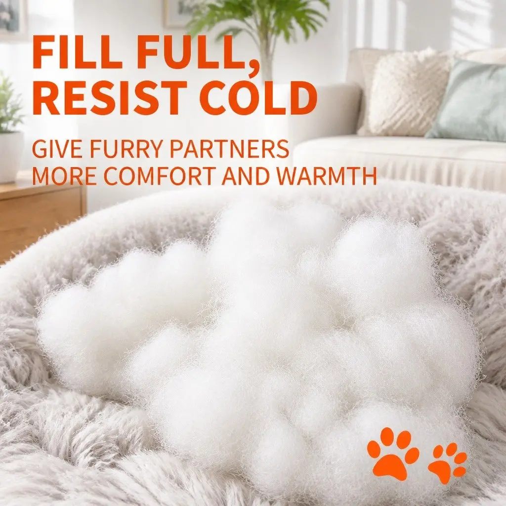Dog Bed Round Plush Nest Warm Sleeping Kennel Coffee M 70cm Diameter