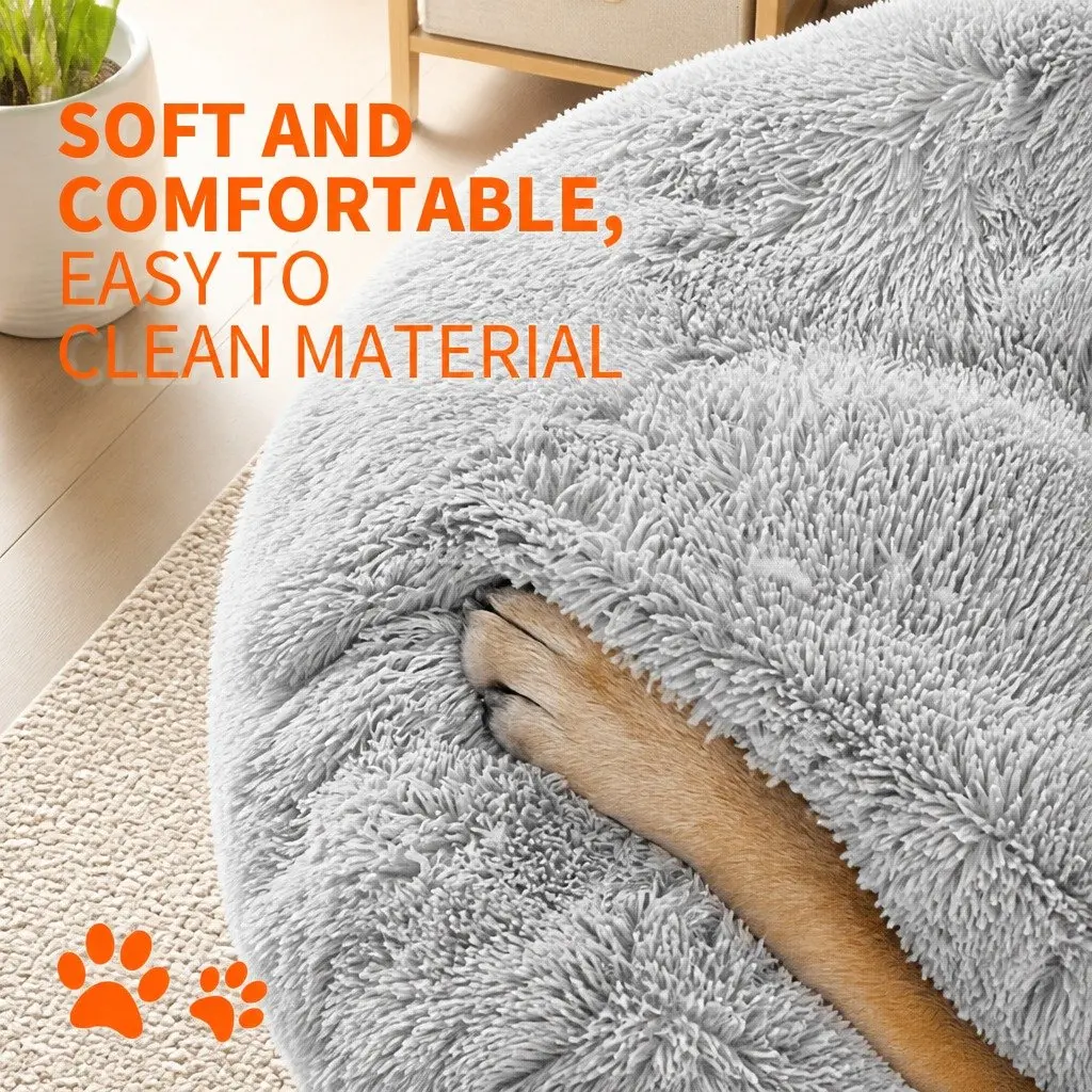 Round Dog Bed for Pets M 70cm Light Grey