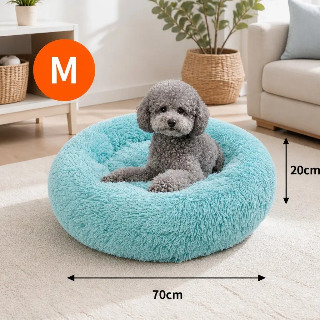 Round Dog Bed for Pets Medium 70cm Green