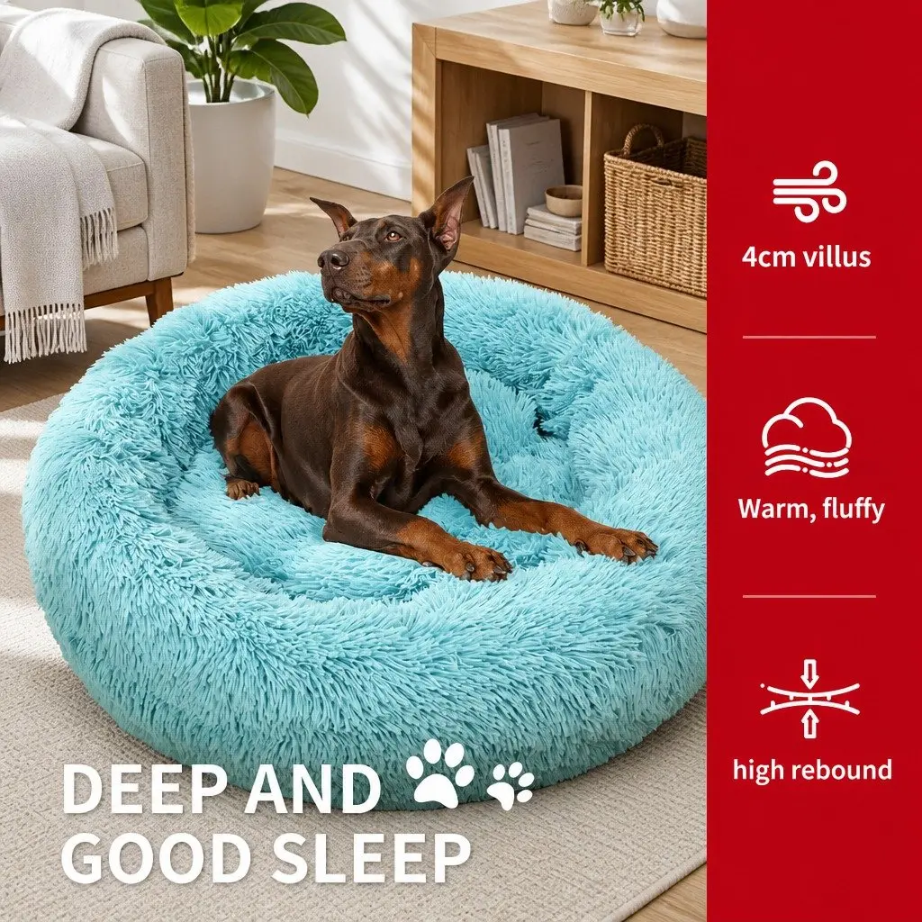 Round Dog Bed for Pets Medium 70cm Green