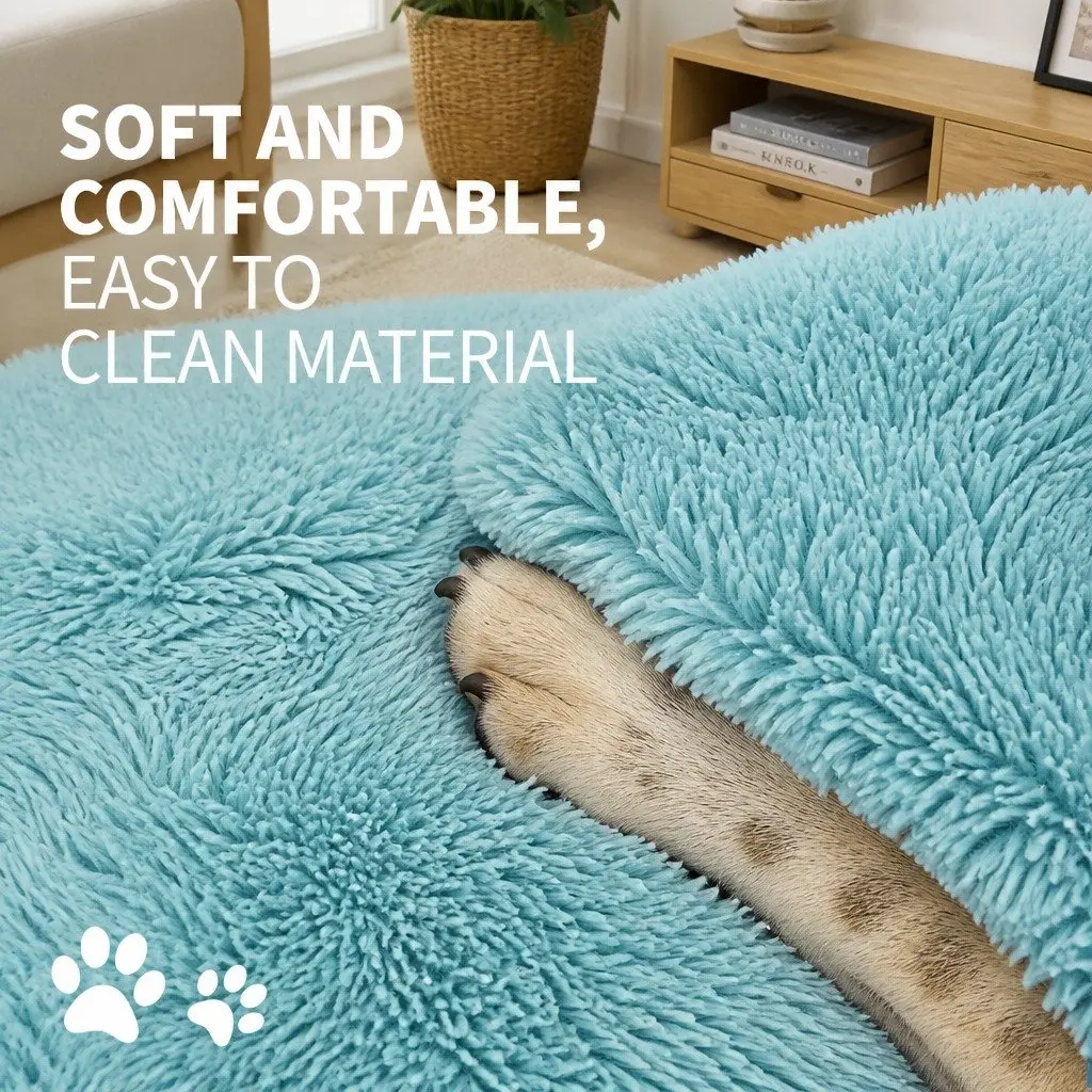 Round Dog Bed for Pets Medium 70cm Green