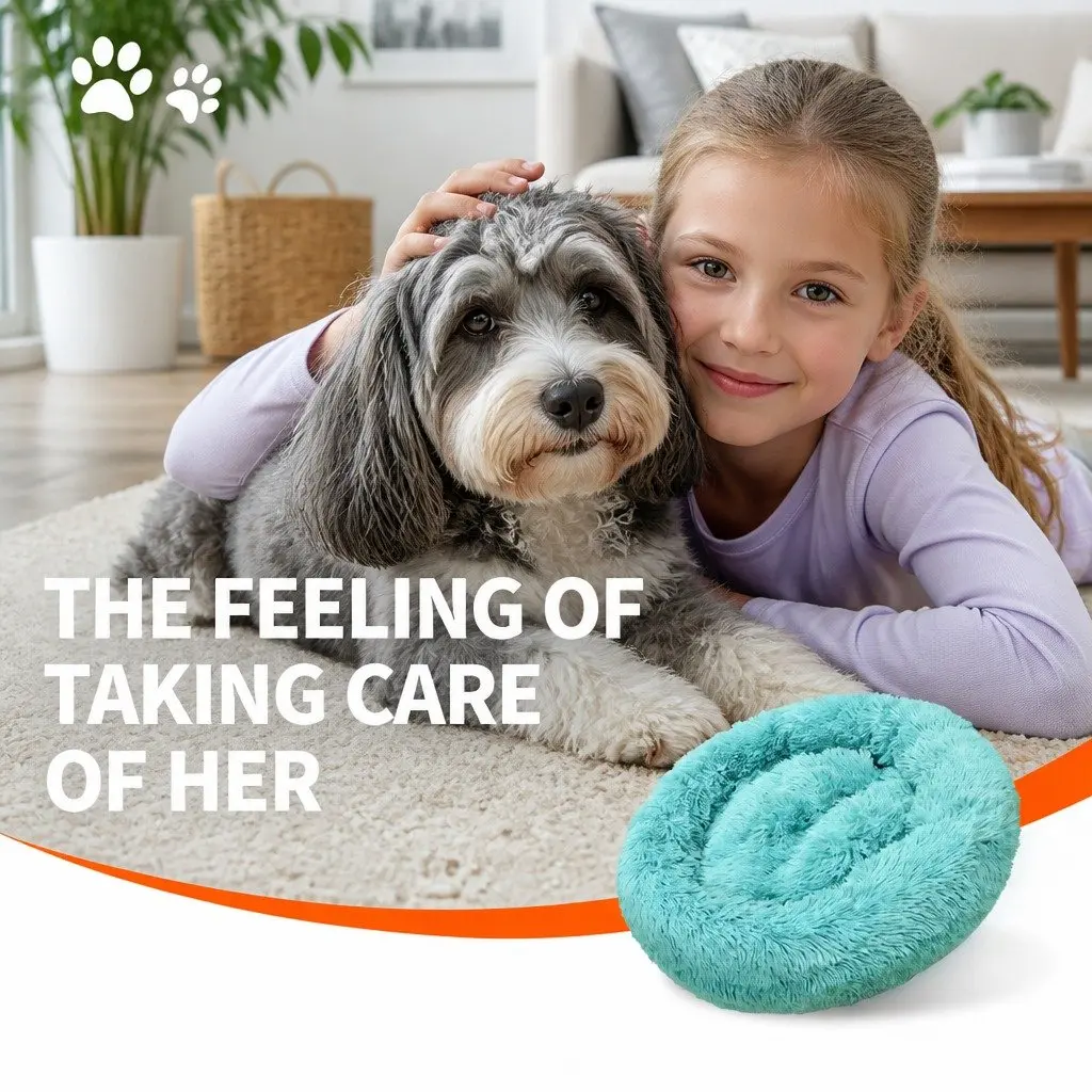 Round Dog Bed for Pets Medium 70cm Green