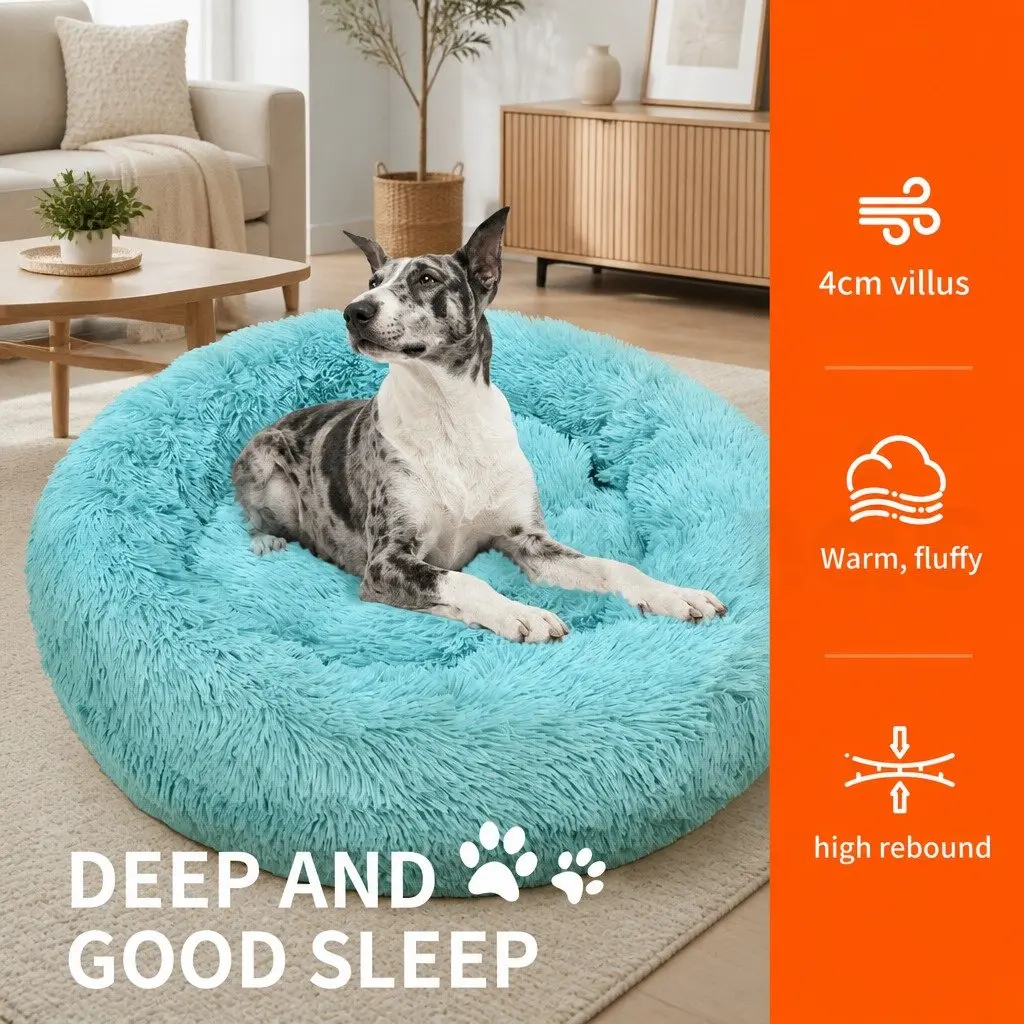 Round Dog Bed for Pets 100cm Green