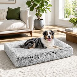 L Size Plush Pet Bed: 75x50x7cm, Waterproof, Non-Slip