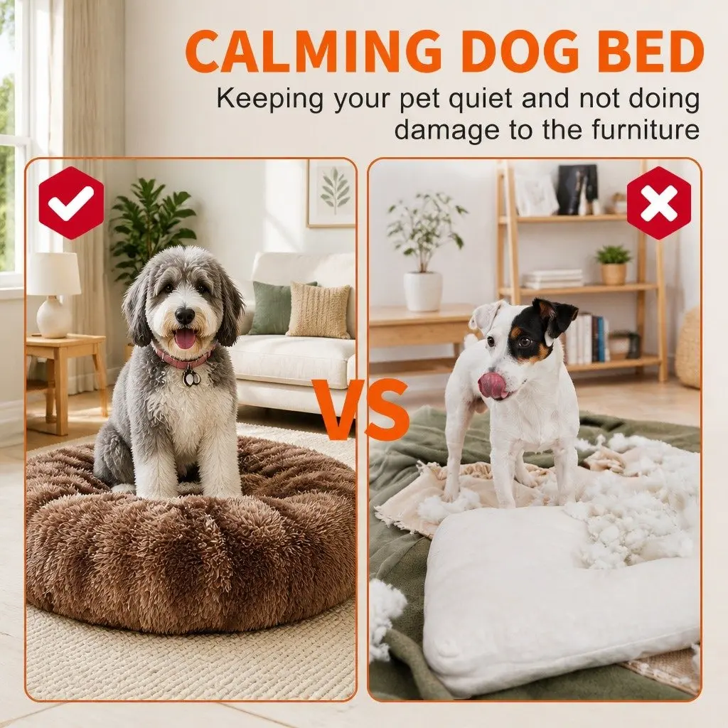 Round Pet Calming Bed
