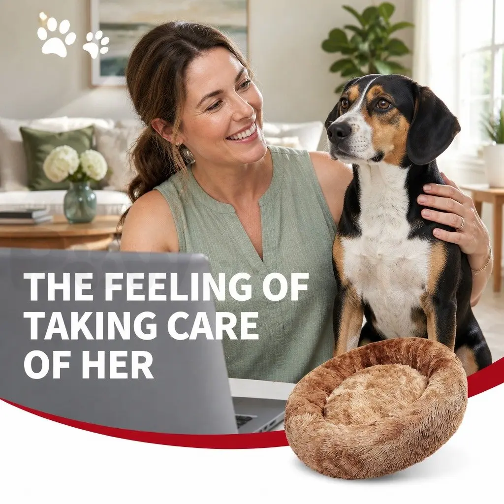 Round Pet Calming Bed