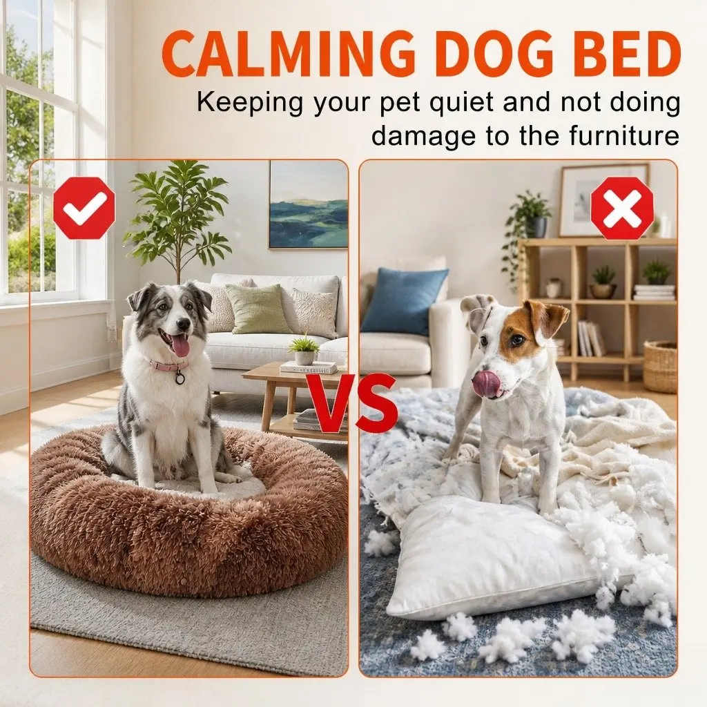 Plush Round Pet Bed for Pets