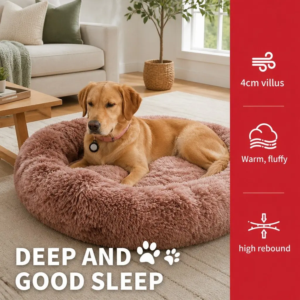 Plush Round Pet Bed for Pets