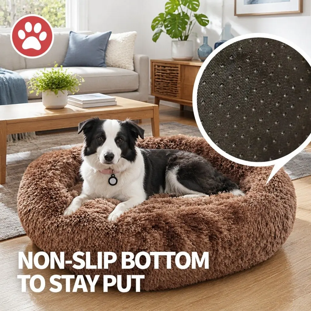 Plush Round Pet Bed for Pets