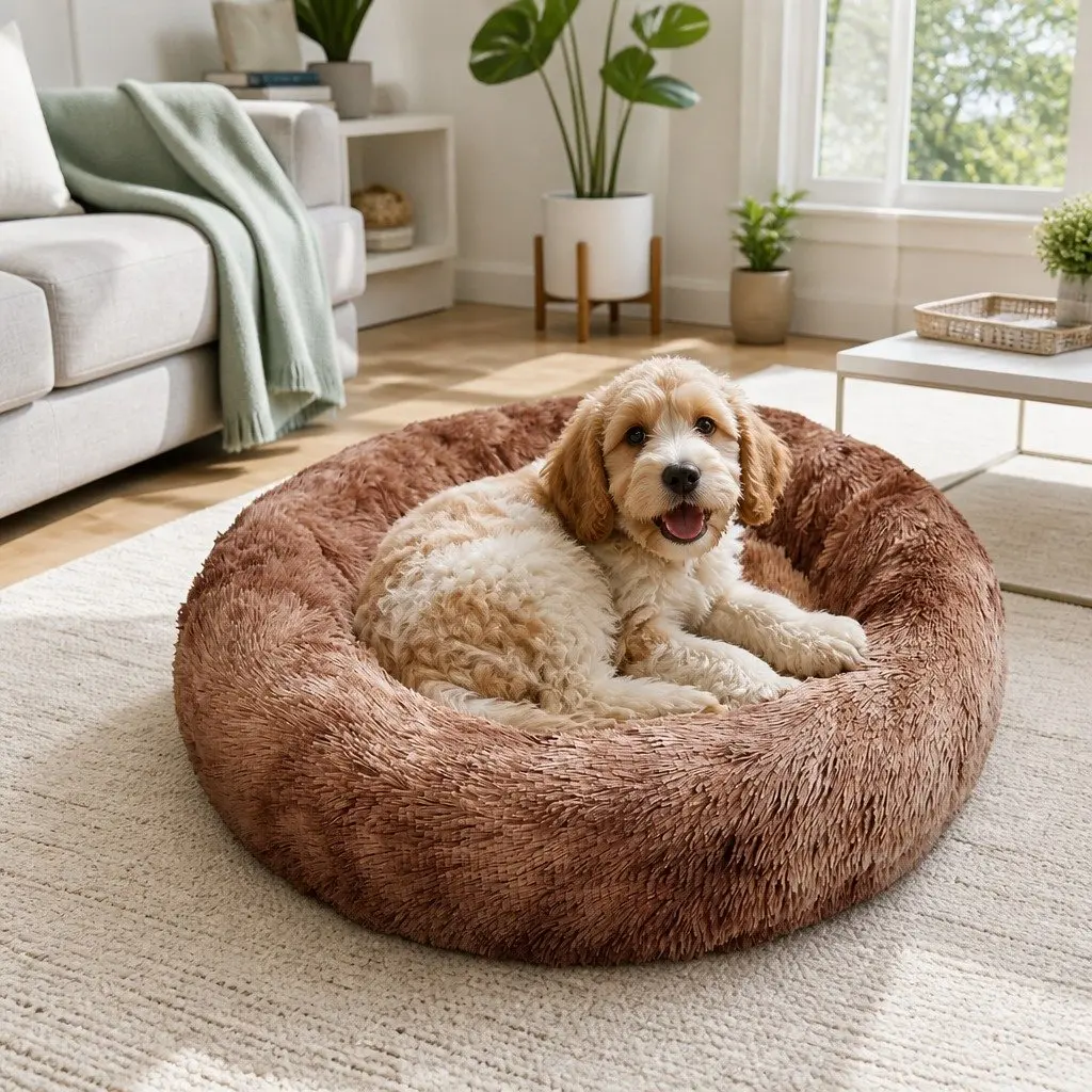 Round Pet Bed for Dogs 70cm