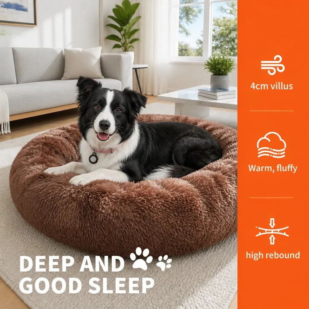 Round Pet Bed for Dogs 70cm
