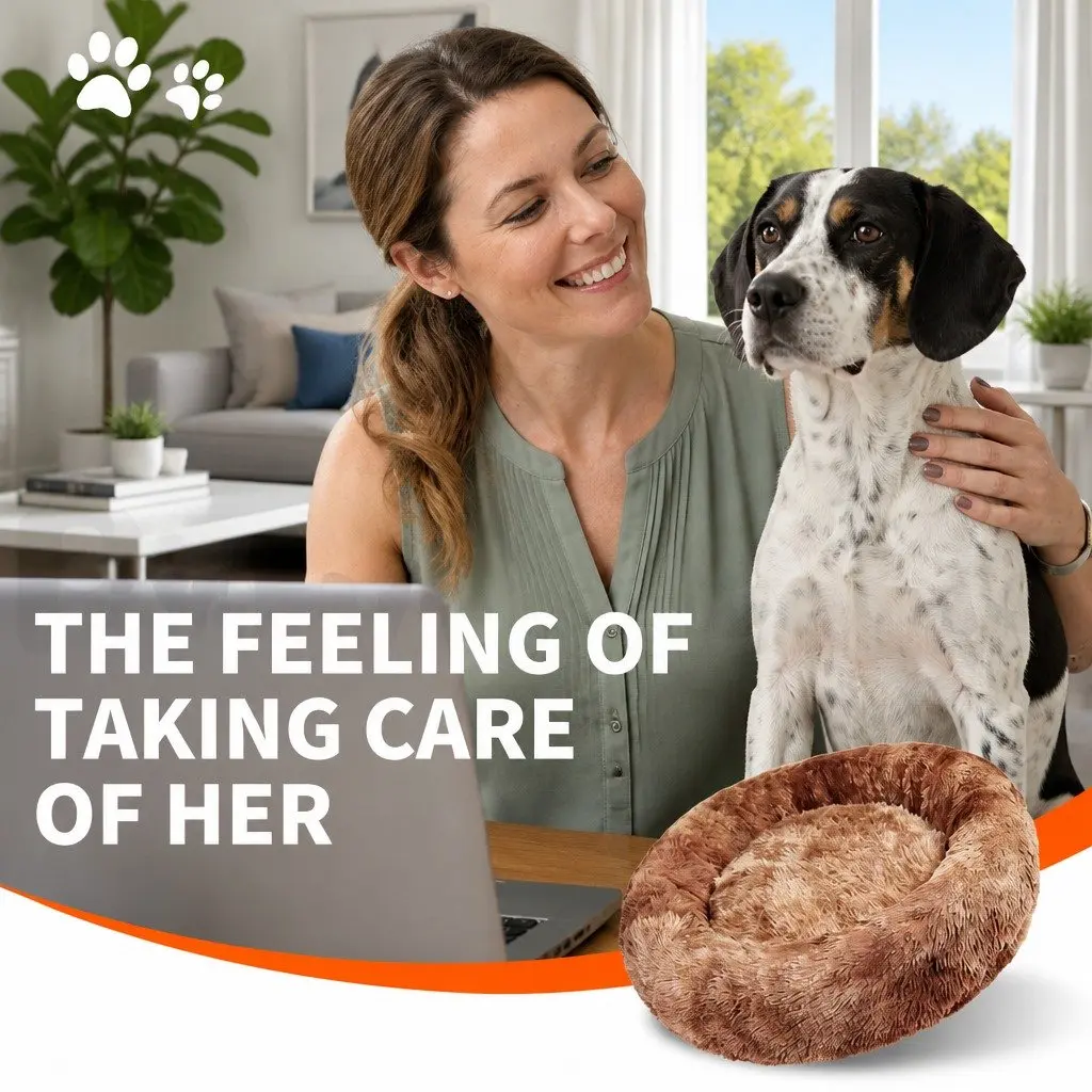 Round Pet Bed for Dogs 70cm
