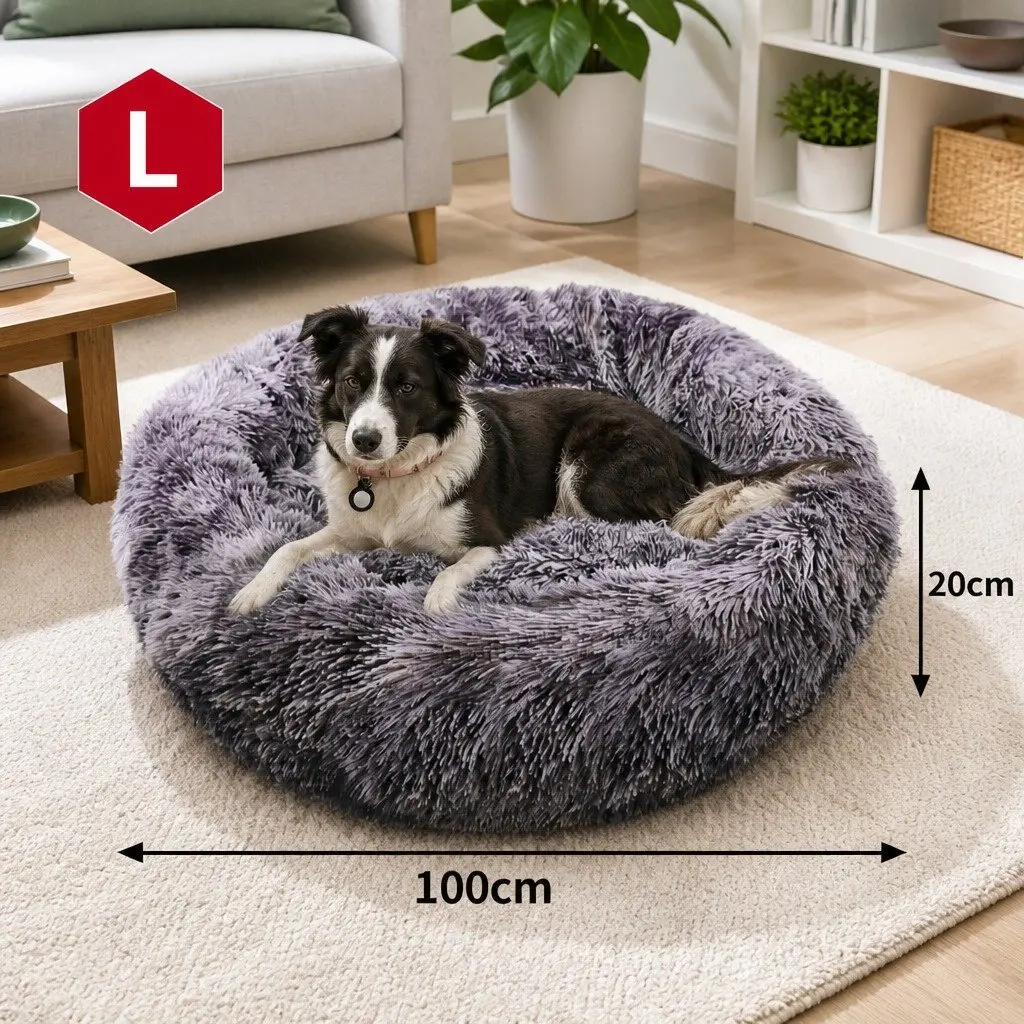 Extra Large Pet Bed for Dogs and Cats 100cm Round Washable Comfy