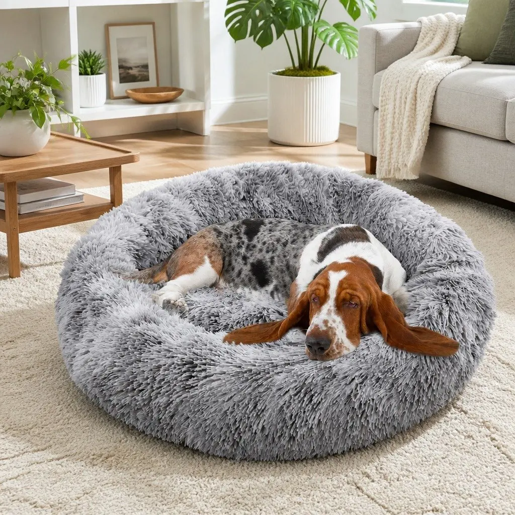 Extra Large Pet Bed for Dogs and Cats 100cm Round Washable Comfy
