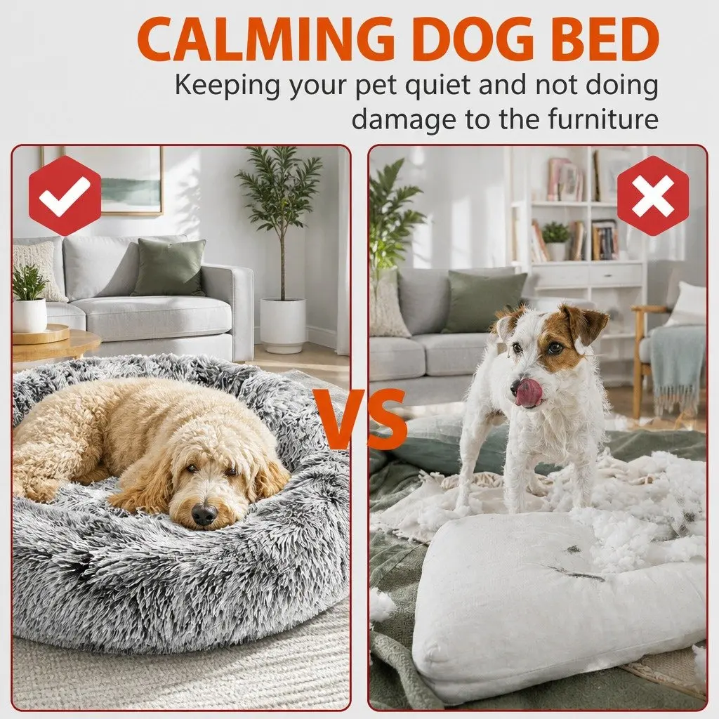 Extra Large Pet Bed for Dogs and Cats 100cm Round Washable Comfy