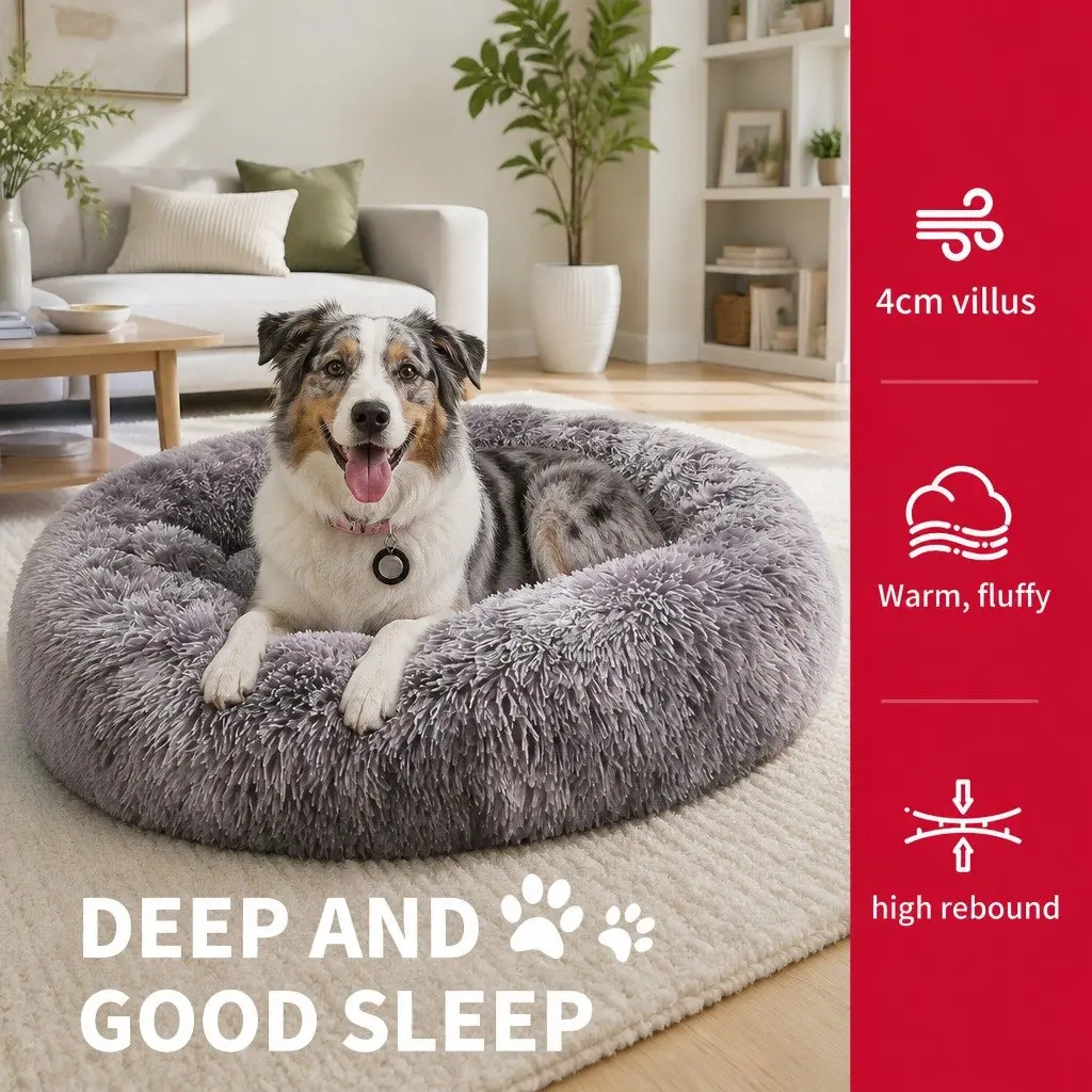 Extra Large Pet Bed for Dogs and Cats 100cm Round Washable Comfy