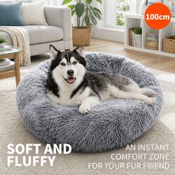 120cm Calming Pet Bed with Removable Washable Cover