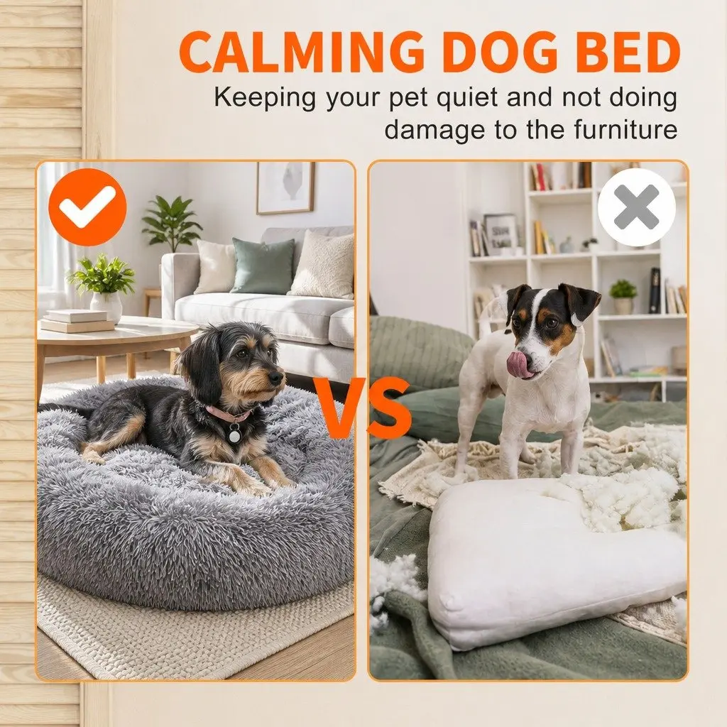 Plush Round Pet Bed