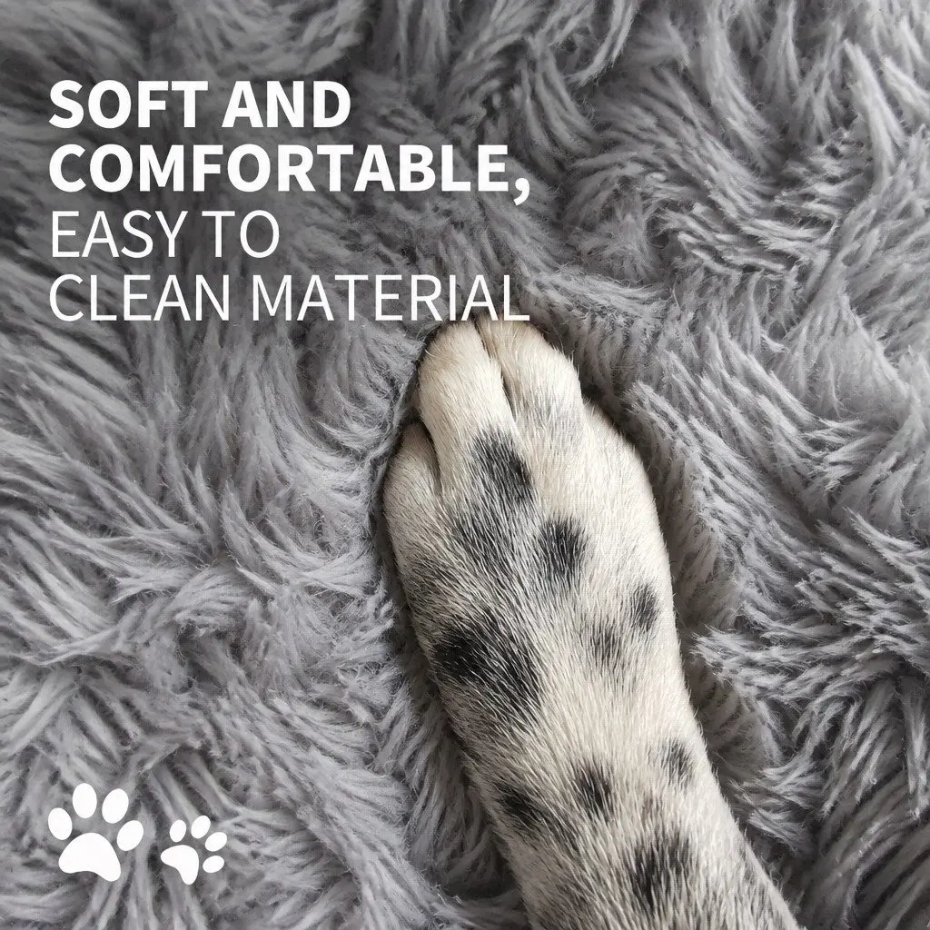 Pet Bed for Dogs Round 90cm Calming Cushion Mattress Warm Soft Plush Comfy Sleeping Pad