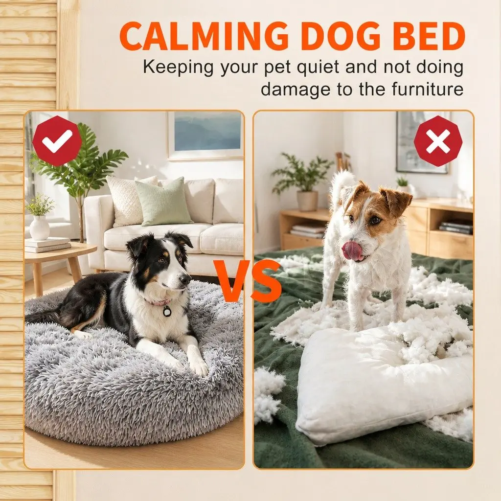 Pet Bed Round Nest for Dogs and Cats 70cmx70cmx20cm