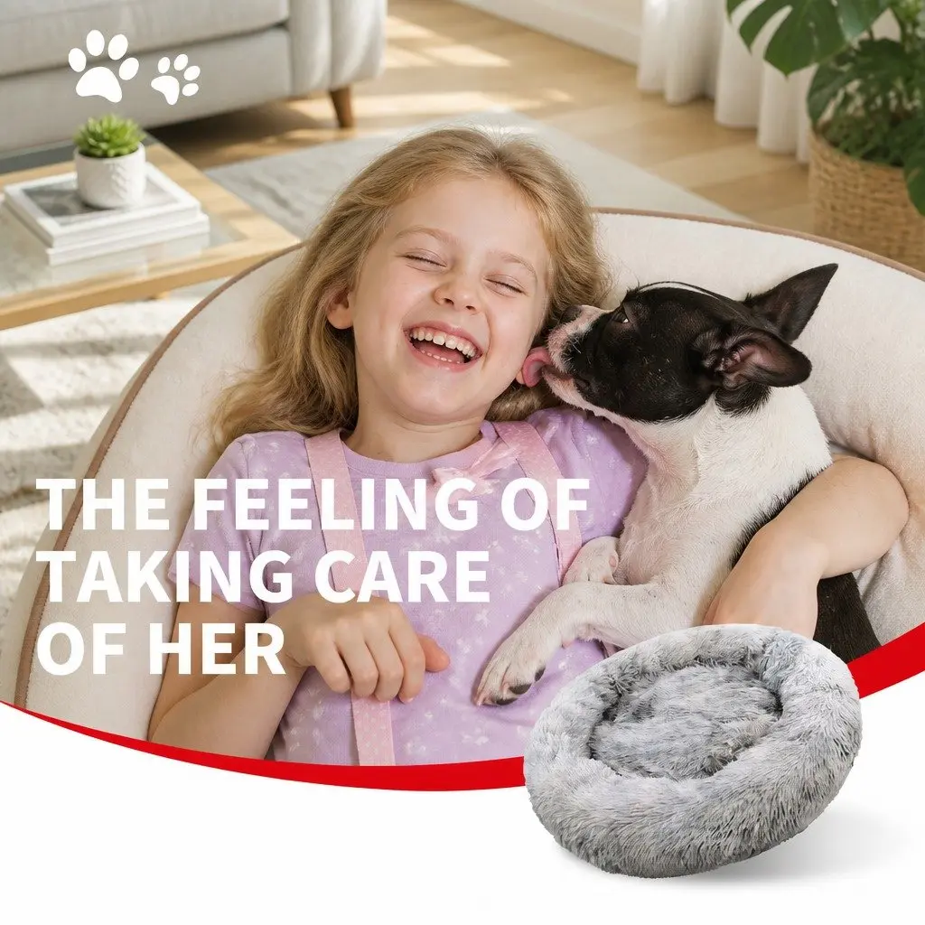 Pet Bed Round Nest for Dogs and Cats 70cmx70cmx20cm