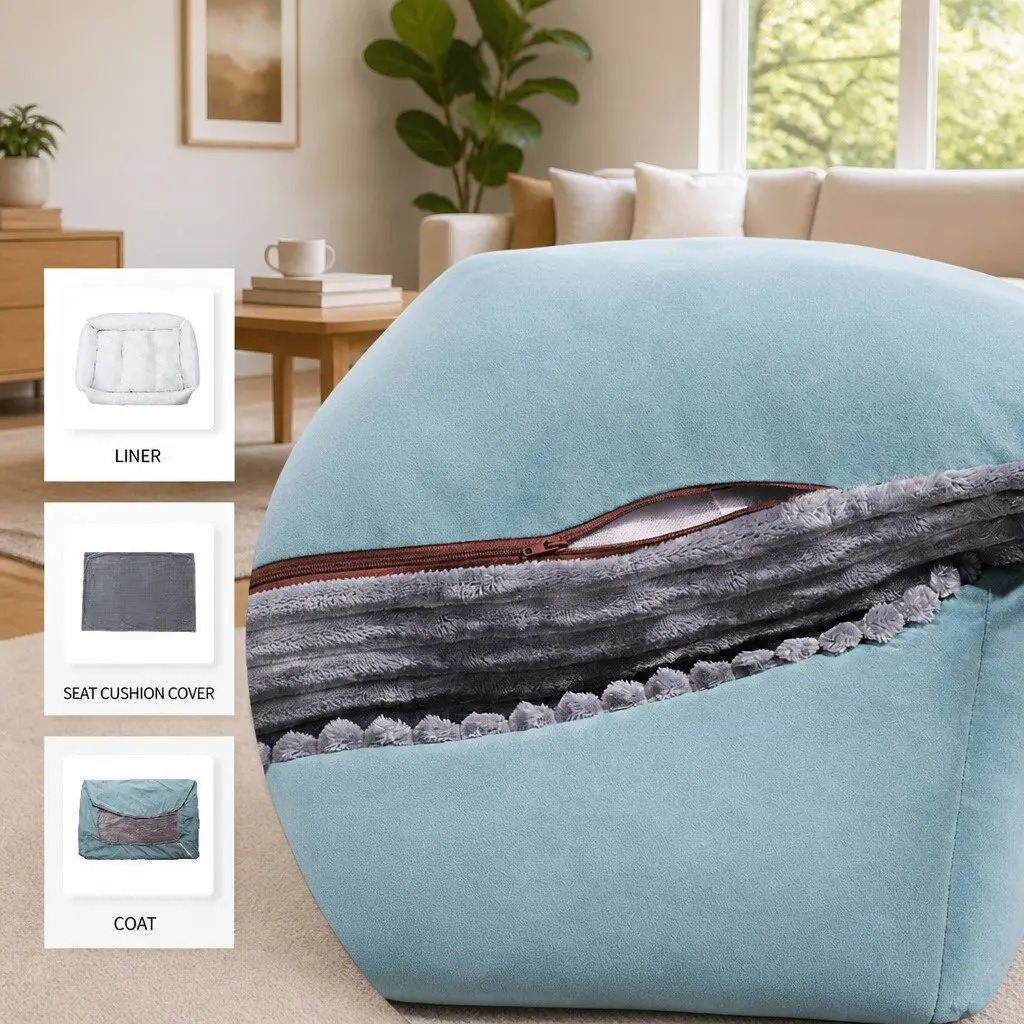 Dog Bed for Pets Soft Warm Removable Washable High Back S Size