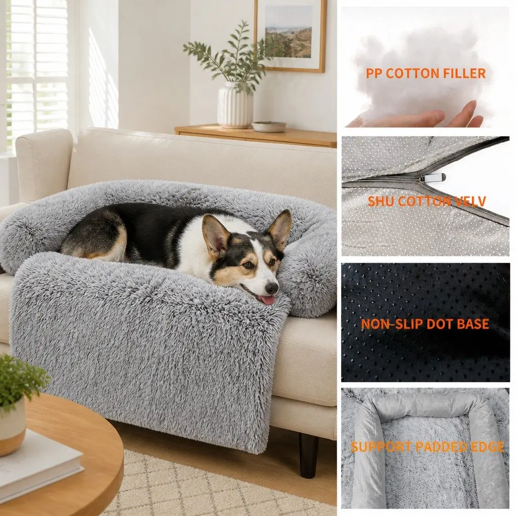 Dog Sofa Bed Protector Plush Mat Large