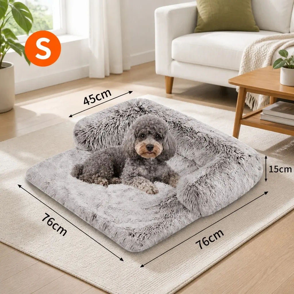 Pet Sofa Bed for Dogs Calming Cushion Plush Mat Small Size