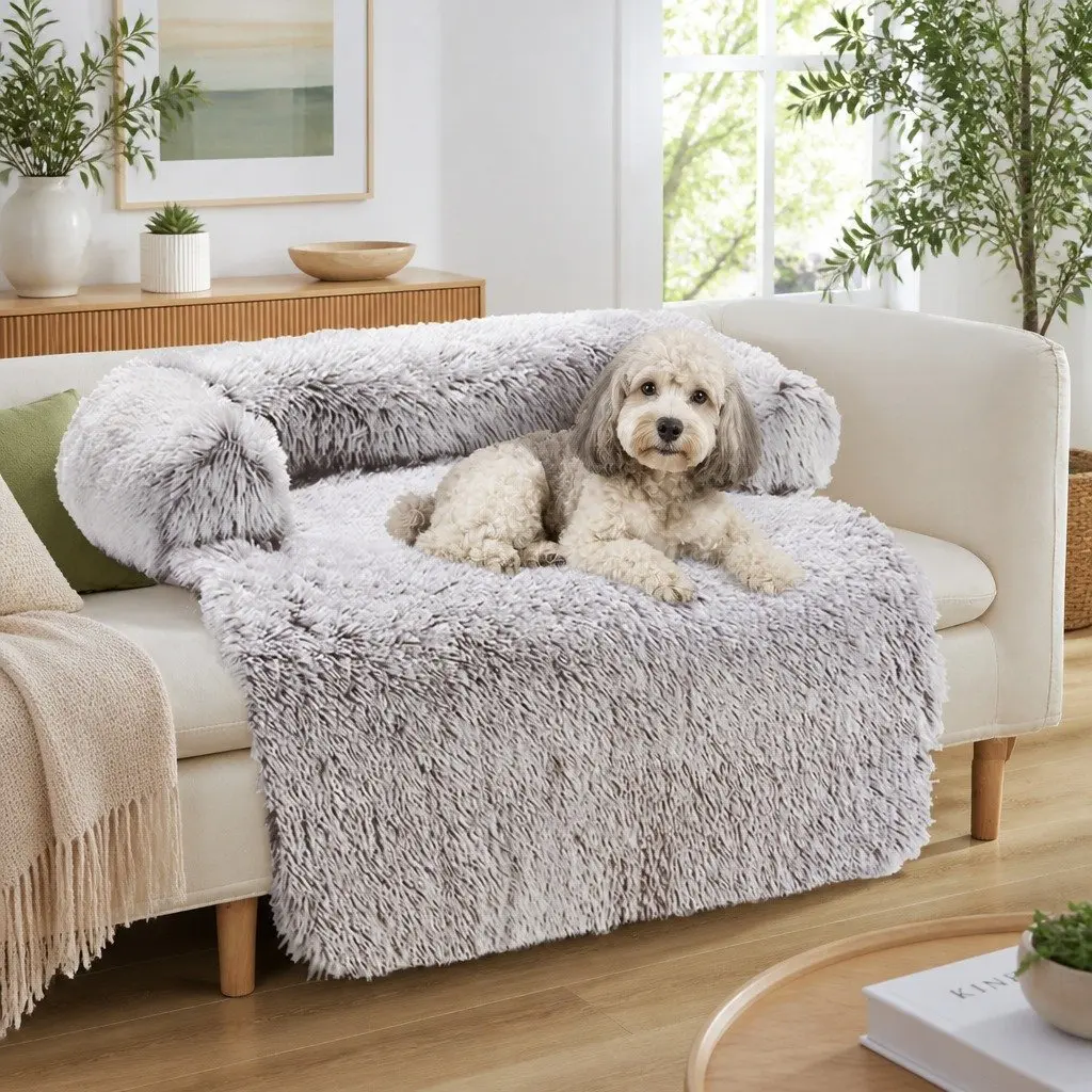Pet Sofa Bed for Dogs Calming Cushion Plush Mat Small Size