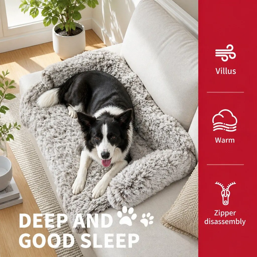 Pet Sofa Bed for Dogs Calming Cushion Plush Mat Small Size