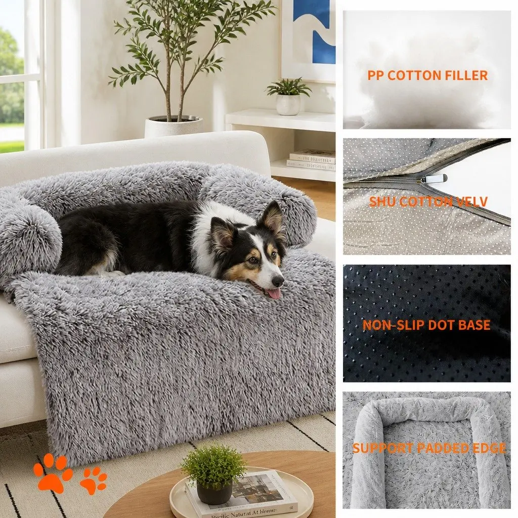 Pet Sofa Bed for Dogs Calming Cushion Plush Mat Small Size
