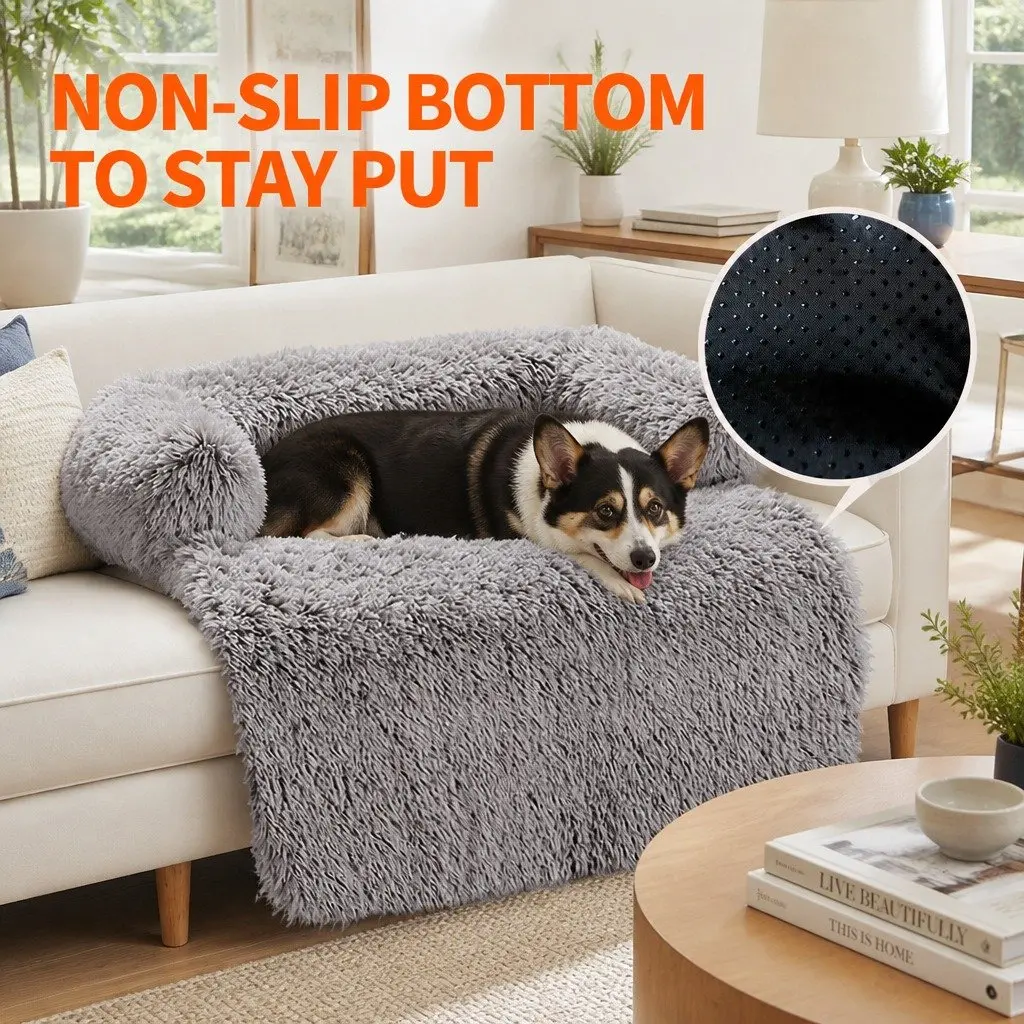 Pet Sofa Bed for Dogs Calming Cushion Plush Mat Small Size