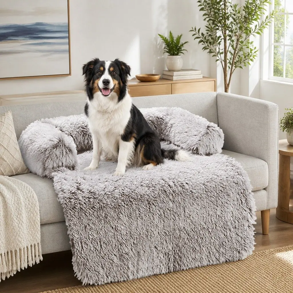 XL Dog Couch Protector with Plush Cover