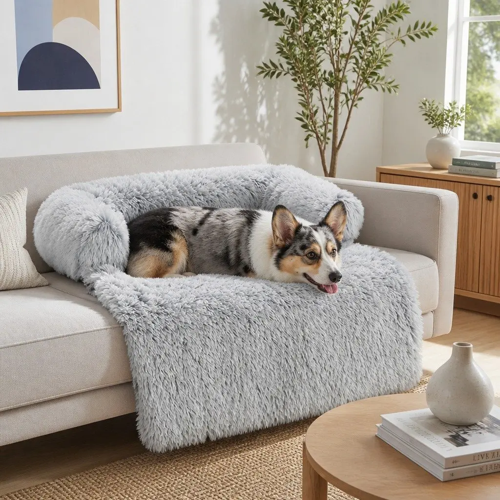Pet Sofa Bed Calming Waterproof Cover Protector Slipcover Dog Cat Furniture M
