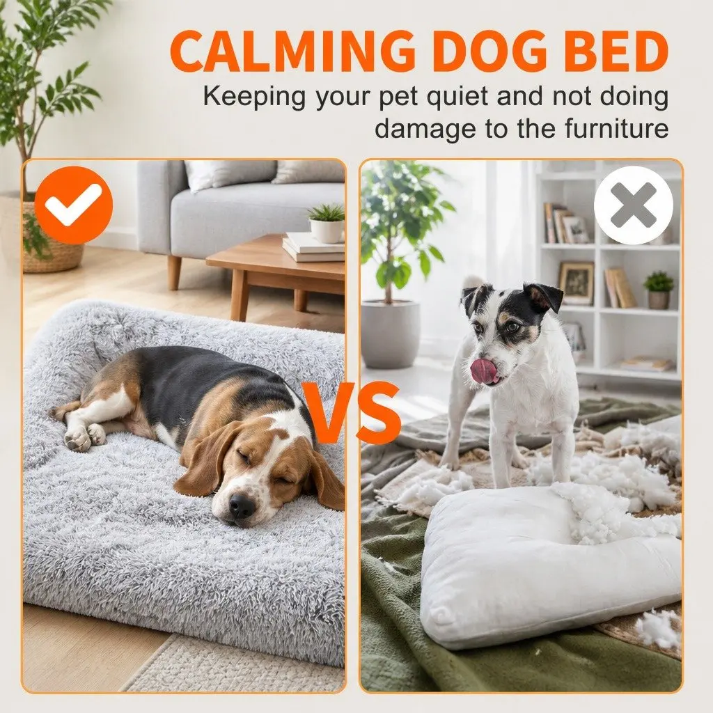 Pet Sofa Bed for Dogs and Cats with Calming Waterproof Cover Protector Medium