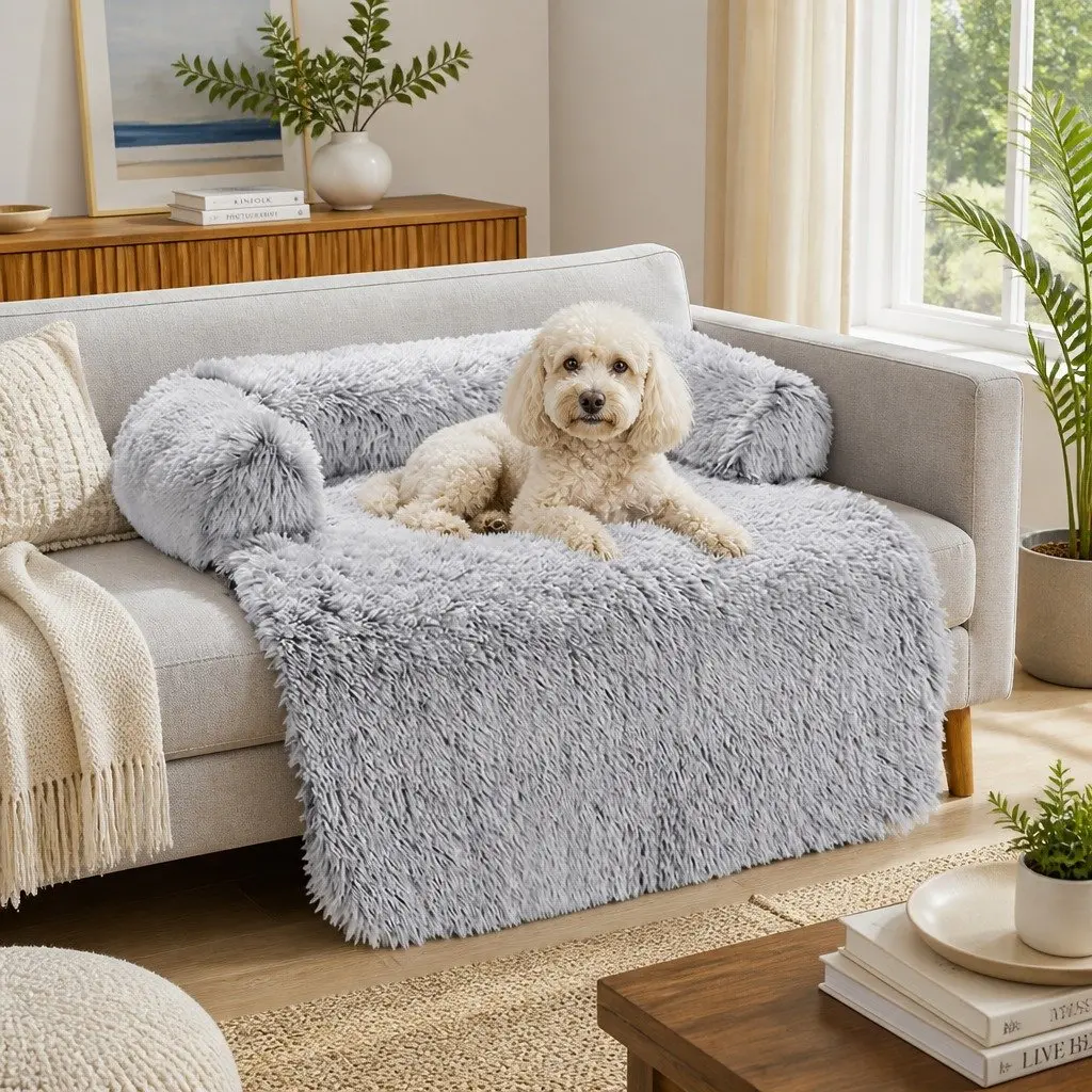 Kids Pet Sofa Bed Dog Cat Calming Waterproof Sofa Cover Protector Slipcovers