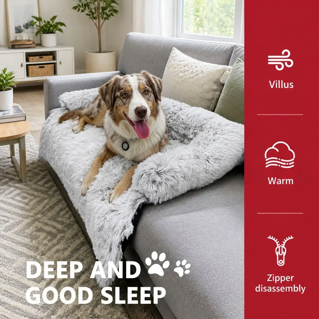 Kids Pet Sofa Bed Dog Cat Calming Waterproof Sofa Cover Protector Slipcovers