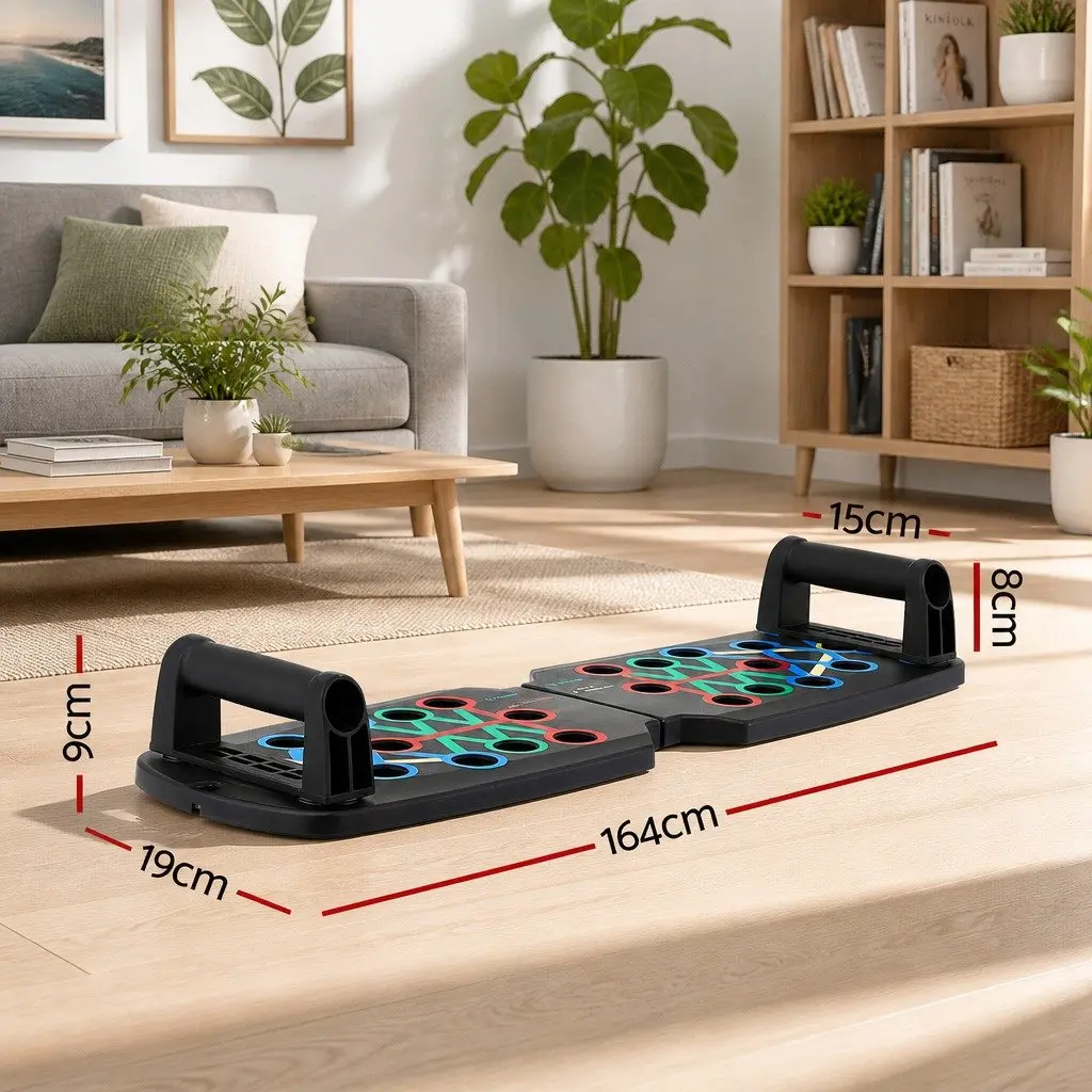Push Up Board Home Gym Multi Function Workout Rack Black Portable Fitness