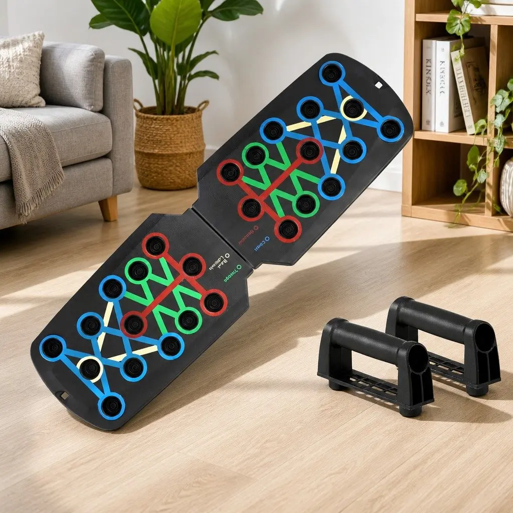 Push Up Board Home Gym Multi Function Workout Rack Black Portable Fitness