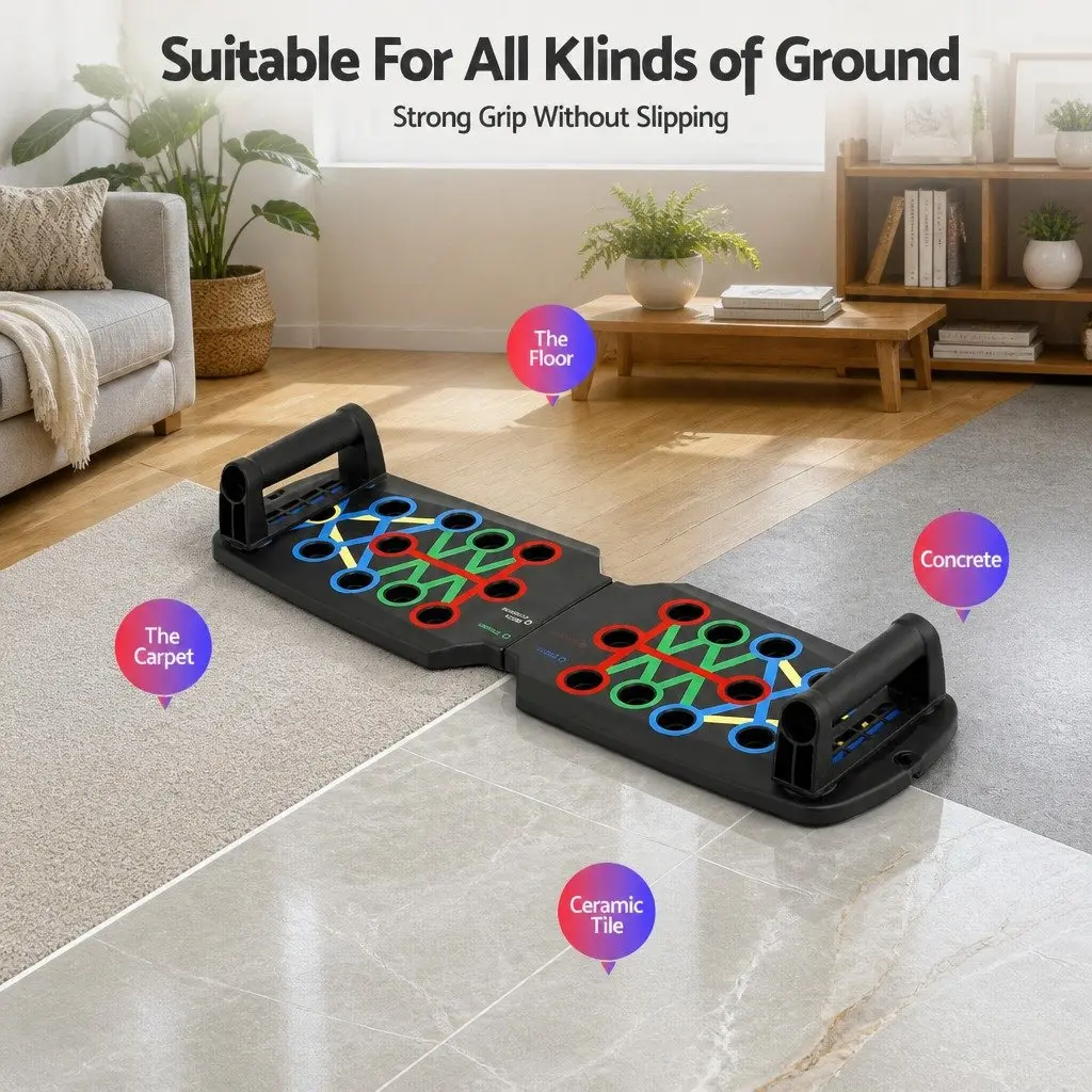 Push Up Board Home Gym Multi Function Workout Rack Black Portable Fitness