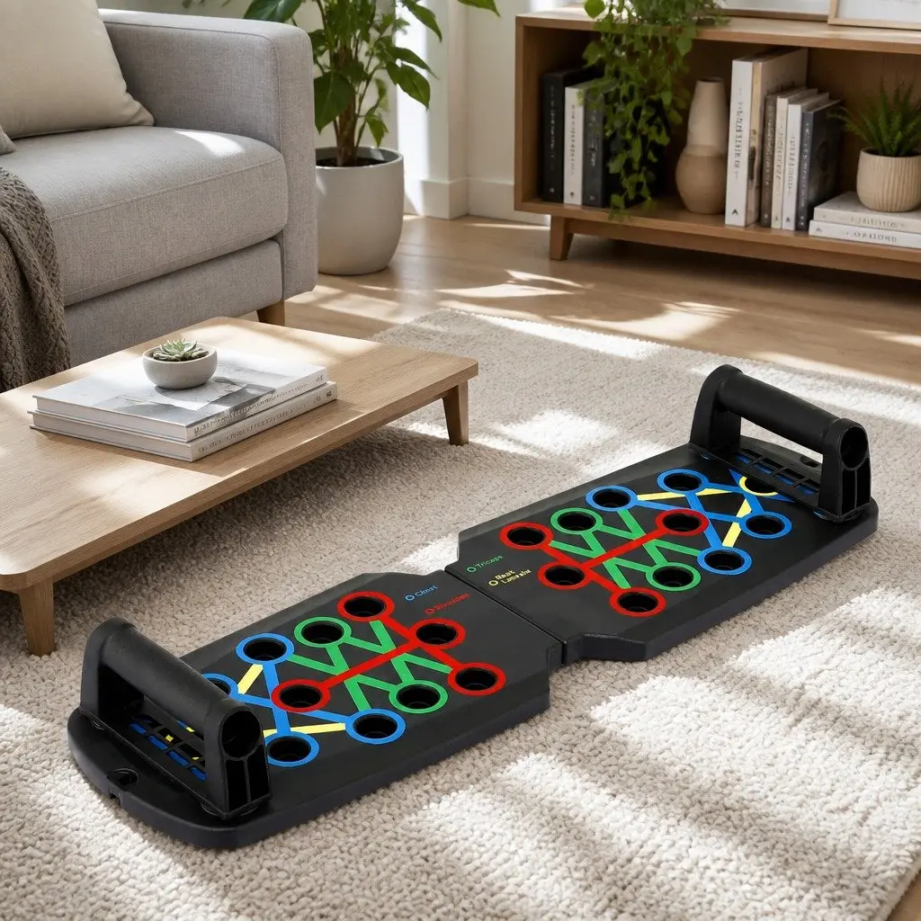 Push Up Board Home Gym Multi Function Workout Rack Black Portable Fitness