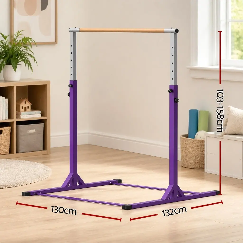 Kids Gymnastics Bar Indoor Outdoor Adjustable Height 103 to 158cm
