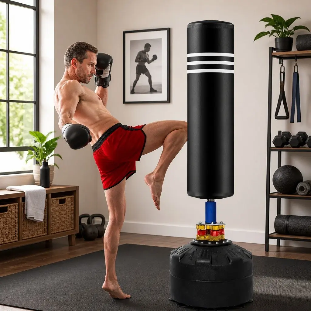 Free Standing Punching Bag for Boxing Kickboxing Martial Arts Training 50cm x 50cm x 175cm
