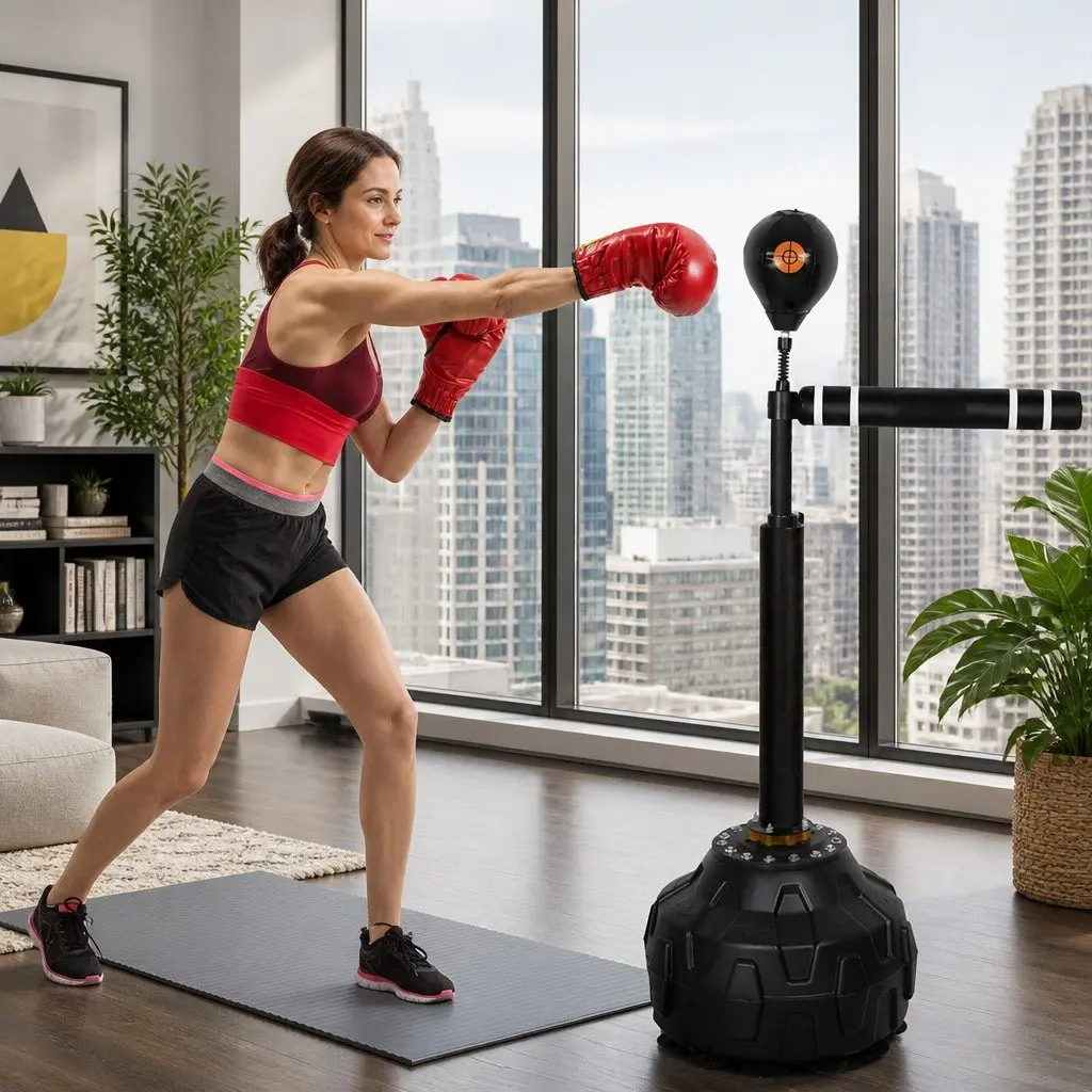 Boxing Reflex Bag Freestanding Training Device Adjustable Height 152cm to 180cm