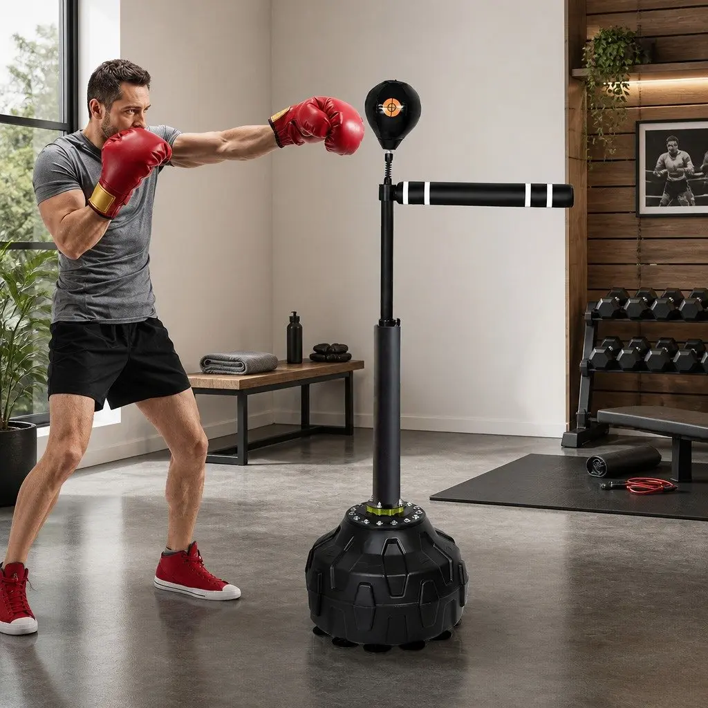 Boxing Reflex Bag Freestanding Training Device Adjustable Height 152cm to 180cm