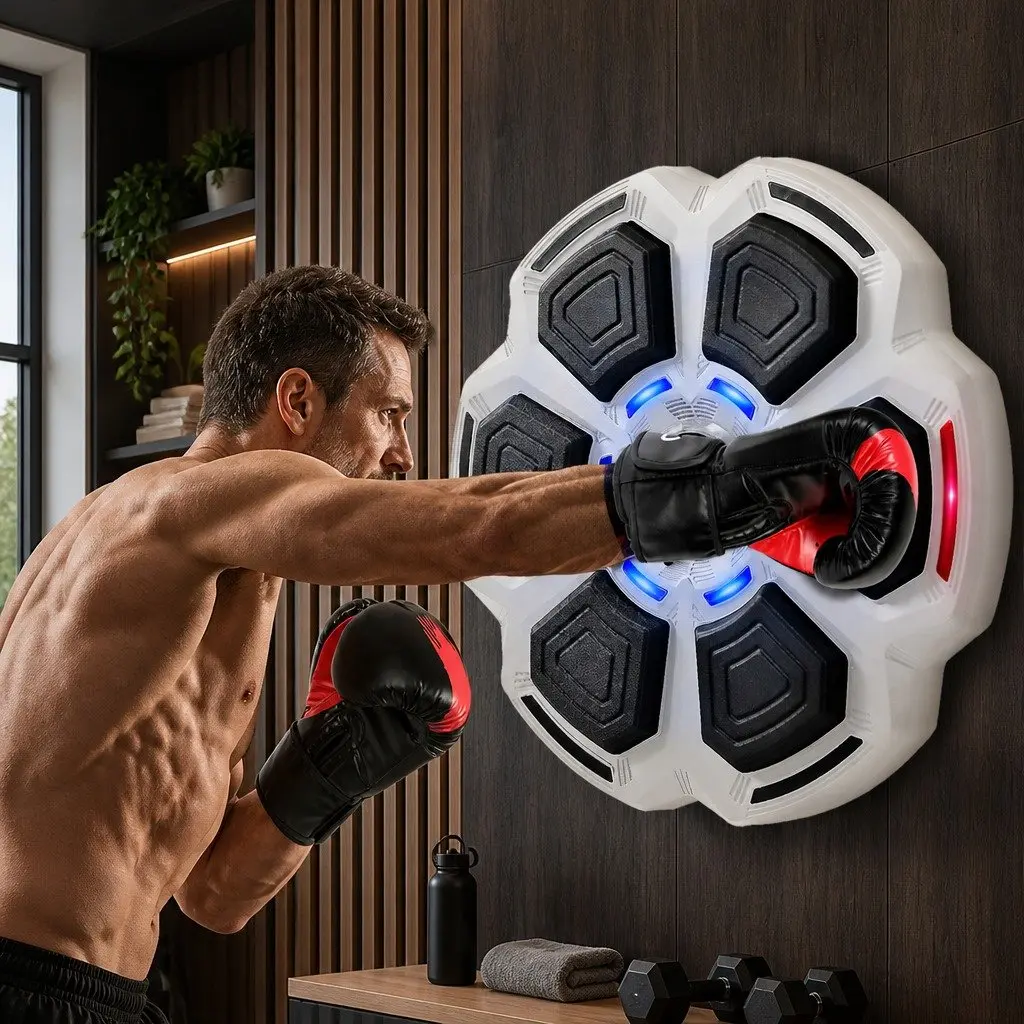 Smart Music Boxing Machine with 8OZ Gloves Wall Mount Home Workout Fitness