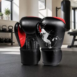 Boxing Gloves: 12OZ Size, Black PU Material