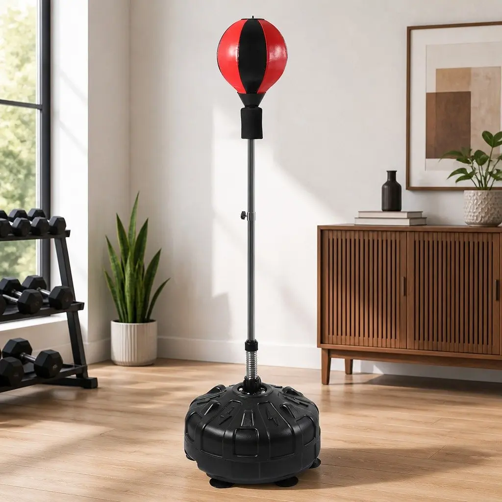 Speed Ball Punching Bag Adjustable Height Training Reflexes Fitness Home Gym